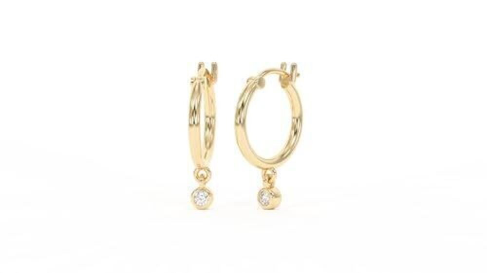 8394 18K Gold Hoop Earrings - Authentic 925 Sterling Silver Hoop Earrings